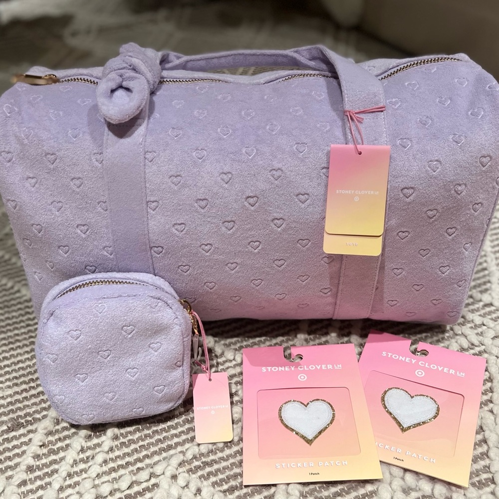 SCL x Target 💗 Tote + Matching Accessory Bag and 2 White Heart Patches